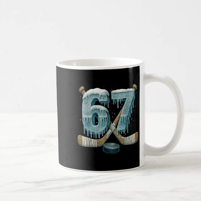 Caneca De Café 67 Six Seven Hockey Drip Number Funny 6 7 Meme  (Direita)