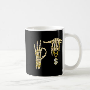 Caneca De Café 67 Six Seven Meme Novidade Esqueleto Mão Brilho Ch
