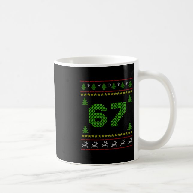 Caneca De Café 67 Six Seven Natal Tricô 67 Feio Natal  (Direita)