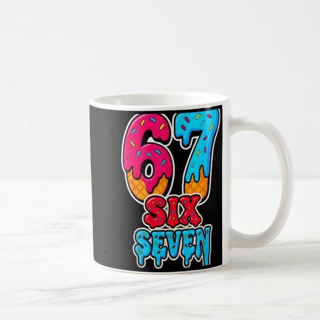 Caneca De Café 67 Sorvete Drip Engraçado Seis Sete Gen Alpha Meme (Direita)