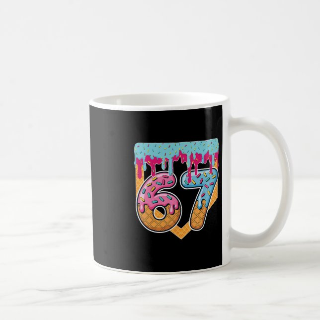Caneca De Café 67 Sorvete Drip Meme Seis Sete Gíria Gen Alpha  (Direita)