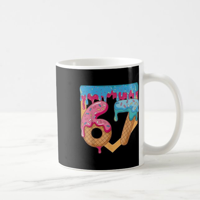 Caneca De Café 67 Sorvete Drip Meme Six Seven Gíria Gen Alpha _ (Direita)