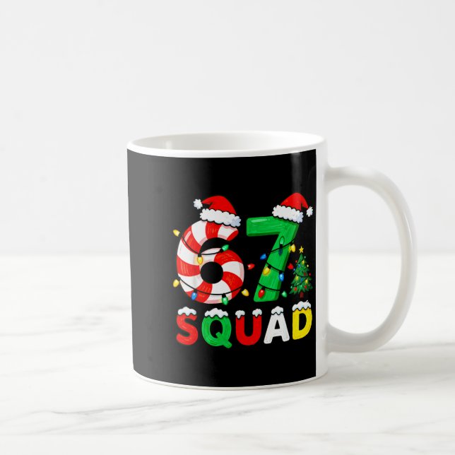 Caneca De Café 67 Squad Christmas Candy Cane Six Seven Meme Xmas  (Direita)