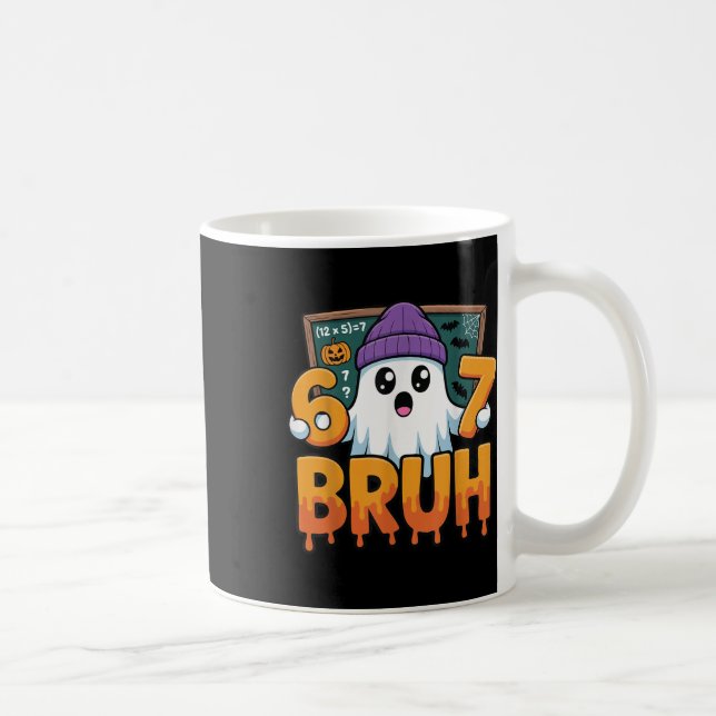 Caneca De Café 67 Teacher Ghost Six Seven Meme Math Equation Bruh (Direita)
