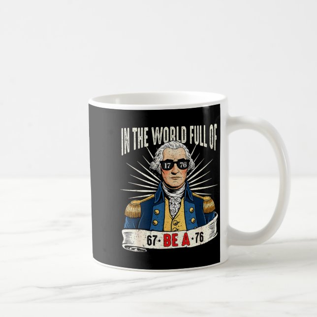 Caneca De Café 67 To 76 Funny George Washington History Meme  (Direita)