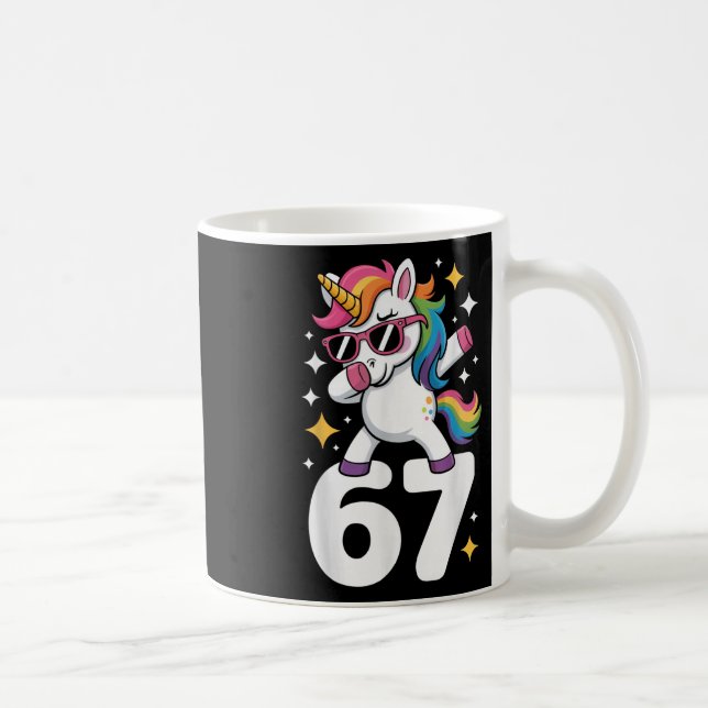 Caneca De Café 67 Unicorn Dabbing Six Seven Meme Funny  (Direita)