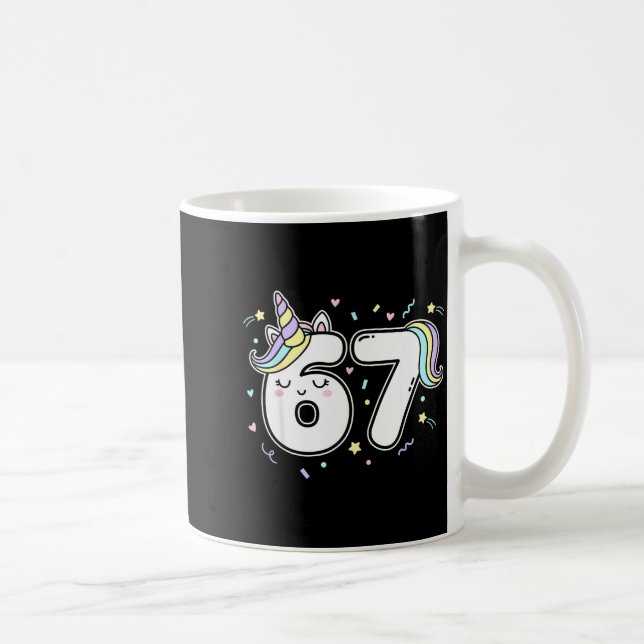Caneca De Café 67 Unicorn Six Seven 6-7 Meme  (Direita)
