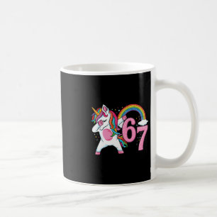 Caneca De Café 67 Unicórnio Dançando Para Meninas Seis Sete Meme
