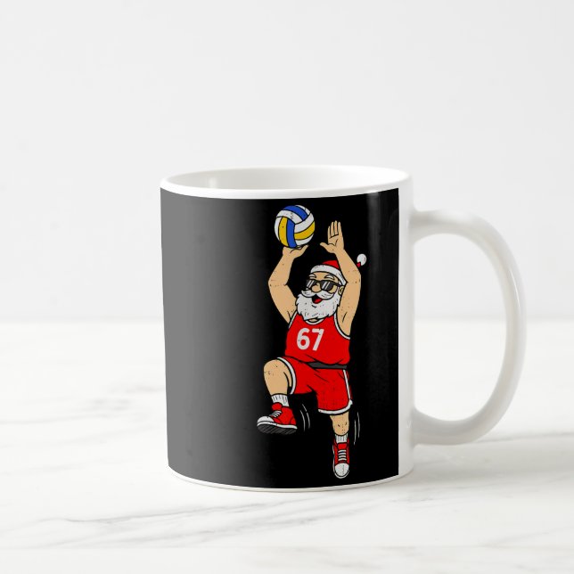 Caneca De Café 67 Volleyball Santa Six Seven Meme Christmas Srt M (Direita)