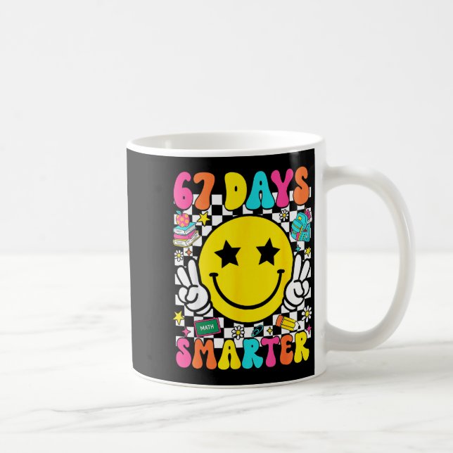Caneca De Café 67th Day Of School 67 Days Smarter Teacher Student (Direita)