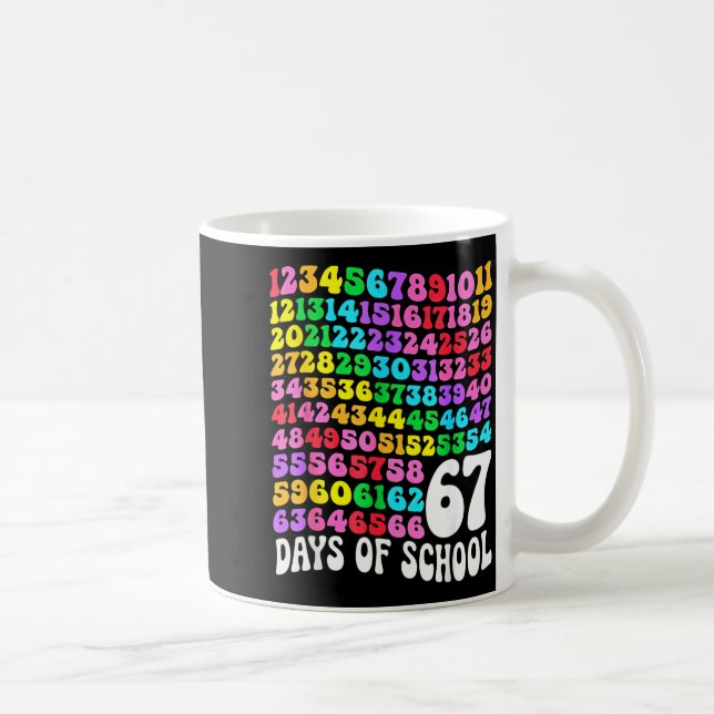 Caneca De Café 67th Day Of School Teacher 67 Days Math Numbers  (Direita)