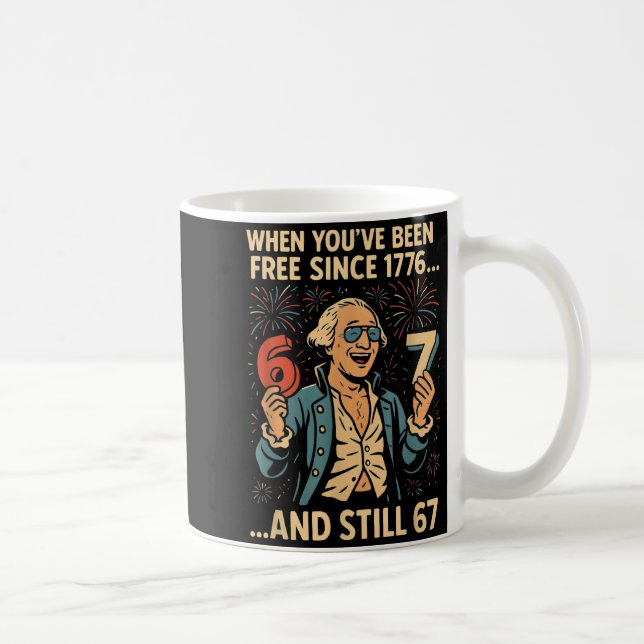 Caneca De Café 6-7 7-6 George Washington Meme Funny 67 Design  (Direita)