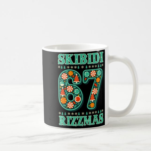 Caneca De Café 6 7 Christmas Skibidi Rizzmas 67 Meme Gen Alpha Sl (Direita)