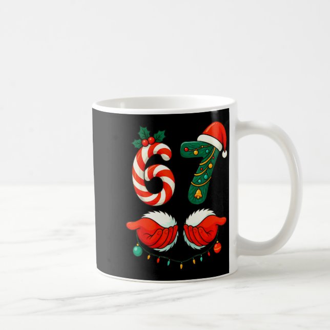 Caneca De Café 6-7 Christmas Squad Funny 67 Six Seven Meme Xmas 6 (Direita)