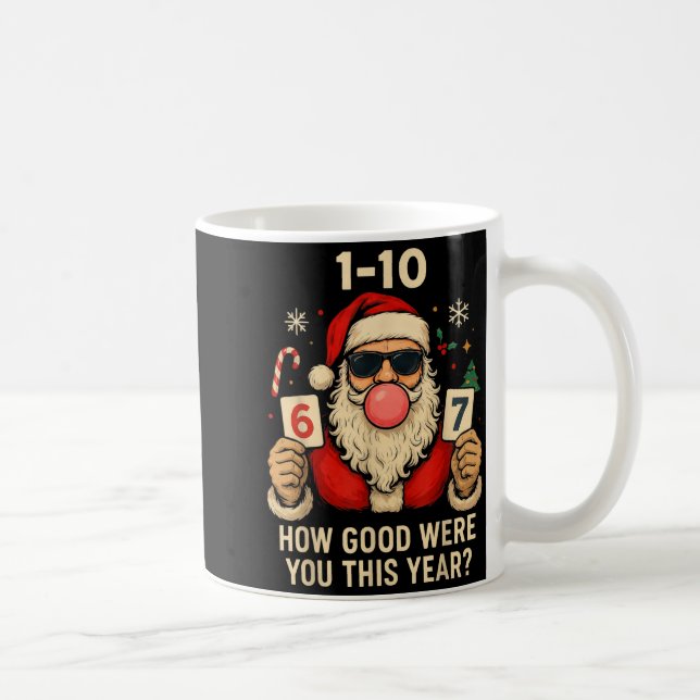 Caneca De Café 6 7 Funny Christmas Meme Six Seven Bubblegum Santa (Direita)