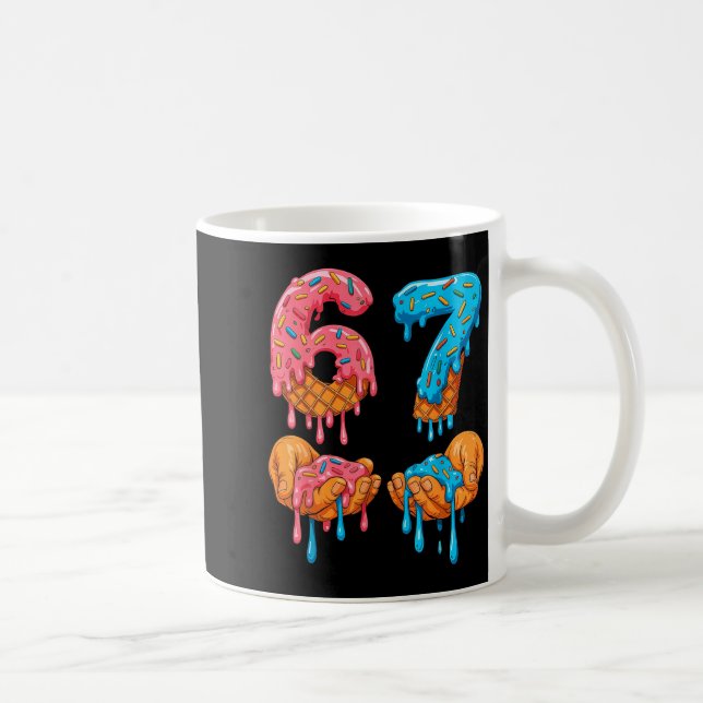 Caneca De Café 6 7 Meme Ice Cream Drip Gen Alpha Slang  (Direita)