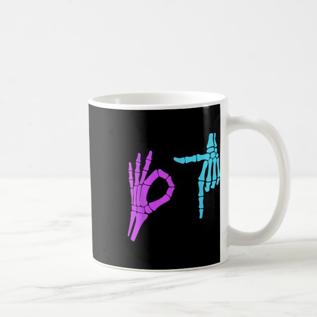 Caneca De Café 6 7 Meme Mãos de Esqueleto 67  (Direita)