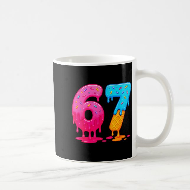 Caneca De Café 6 7 Meme Seis Sete Sorvete Drip  (Direita)
