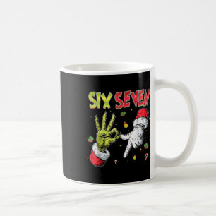 Caneca De Café 6 7 Seis Sete Mão Geração Z Alpha Meme Gíria Natal