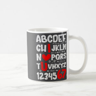 Caneca De Café 6 7 Seis Sete Valentines Alfabeto Eu Amo Você Cora