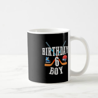 Caneca De Café 6 Birthday Boy Ice Hockey 6 Anos