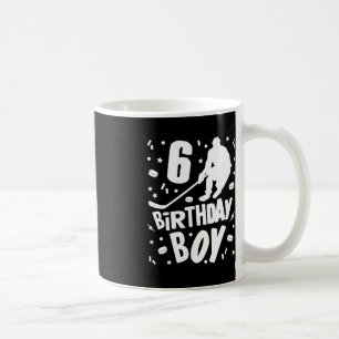 Caneca De Café 6 Birthday Boy Ice Hockey Kids 6 Anos Festa