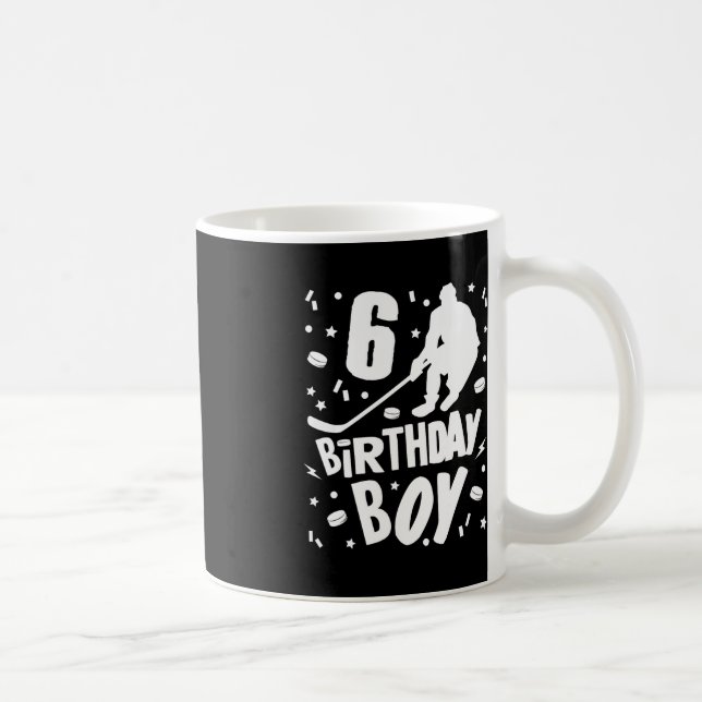 Caneca De Café 6 Birthday Boy Ice Hockey Kids 6 Anos Festa (Direita)