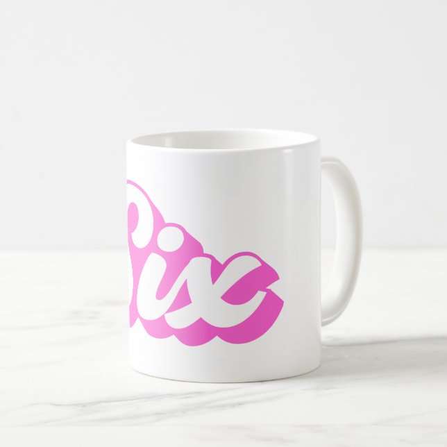 Caneca De Café 6 Birthday Retro Girl (Frente Esquerda)
