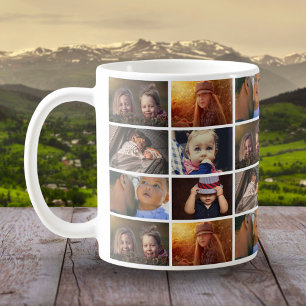 Caneca De Café 6 Colagem de Fotos Padrão de Foto de Família