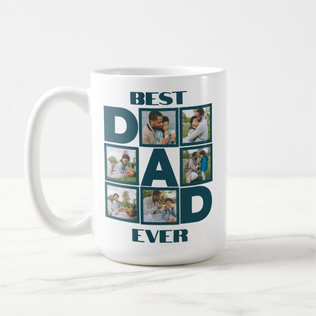 Caneca De Café 6 Colagem de Fotos para Dia de os pais ou Aniversá (Esquerda)