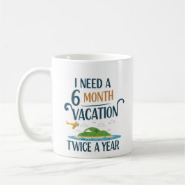 Caneca De Café 6 Meses de Férias