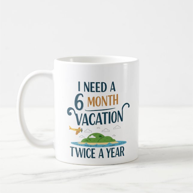 Caneca De Café 6 Meses de Férias (Esquerda)