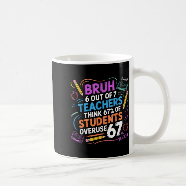 Caneca De Café 6 Out Of 7 Teachers Think 67% Of Students Overuse  (Direita)