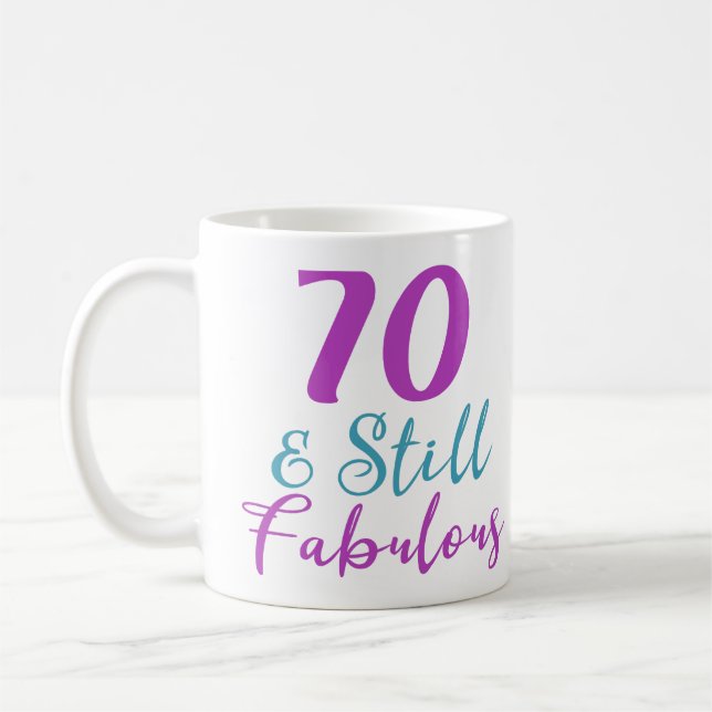 Caneca De Café 70 Aniversário Ainda Fabuloso (Esquerda)
