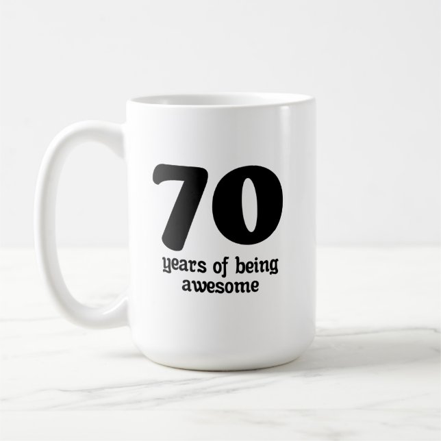 Caneca De Café 70 anos de ser incrível (Esquerda)