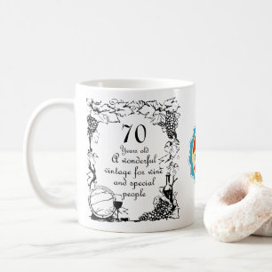 Caneca De Café 70 Birthday, 70 Anos Vintage Vintage Personalize