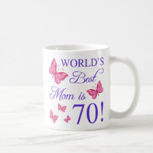 Caneca De Café 70 Birthday Para Mãe