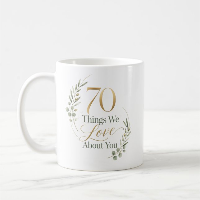Caneca De Café 70 Coisas Personalizadas que Amamos em Você (Esquerda)