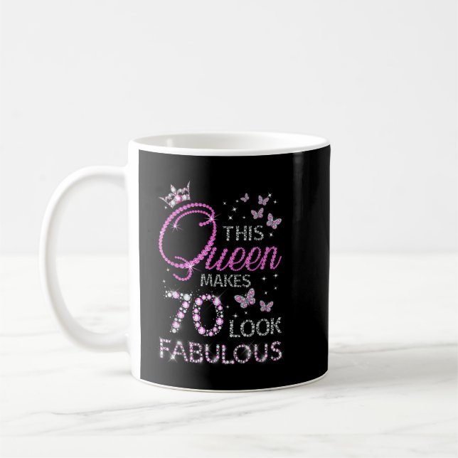 Caneca De Café 70 e Fabuloso 70 de aniversário de 70 anos (Esquerda)