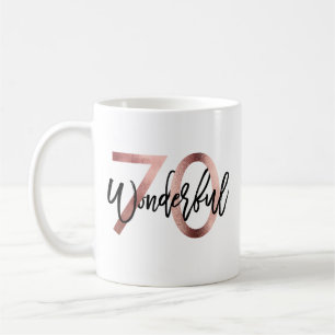 Caneca De Café 70 maravilhoso Aniversário Dourado do Elegante M