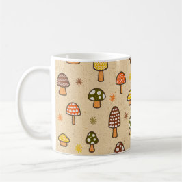 Caneca De Café 70s Style Retro Mushrooms