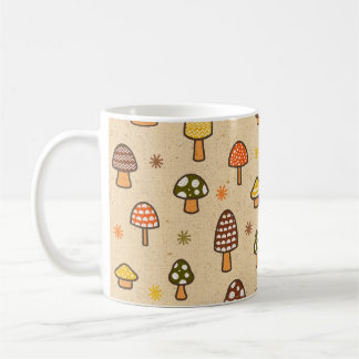 Caneca De Café 70s Style Retro Mushrooms