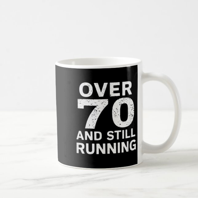 Caneca De Café 70th Birthday Older Runners Over The Hill 70 Runni (Direita)