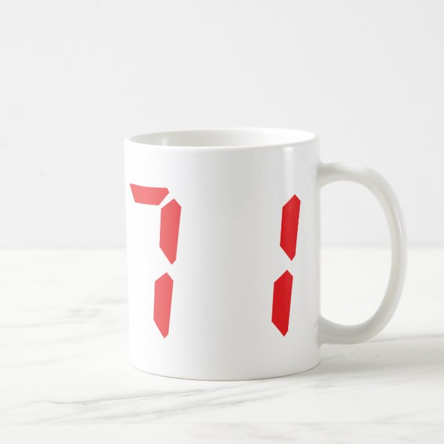 Caneca De Café 71 seventy-one números digitais do despertador do (Direita)