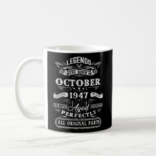 Caneca De Café 75º Nascer De Legendas De Aniversário Em Outubro D
