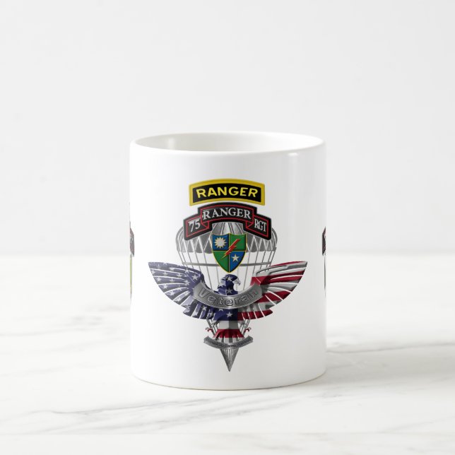 Caneca De Café 75º Regimento de Ranger Veterano (Centro)