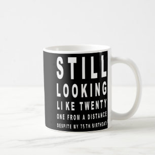 Caneca De Café 75 anos de idade Teste de Olhos de Sarcasmo 75.o a