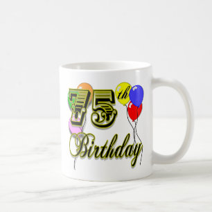 Caneca De Café 75th celebração feliz do aniversário