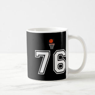 Caneca De Café 76 Números de Estilo de Basquete Vintage White Pre
