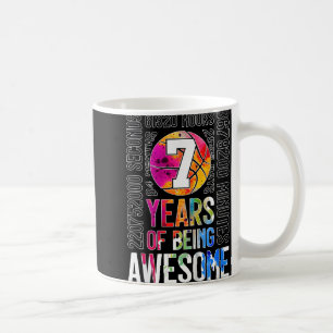 Caneca De Café 7 Anos De Aniversário De 7 De Basquete Incrível
